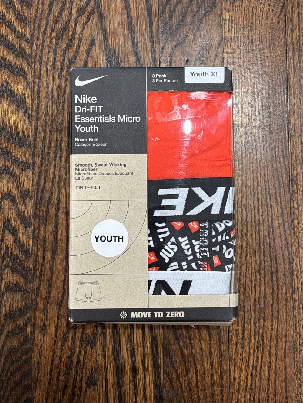 Nike Dri-fit orange and black boxer brief 3 pack size XL